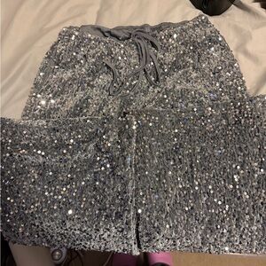 SHEIN Glittering Gray Sequin Skirt